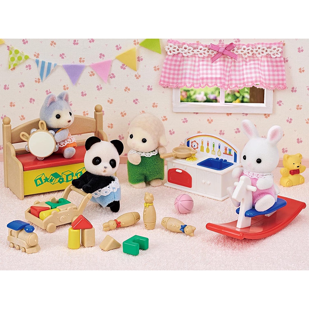 MỚI Đồ Chơi Sylvanian Families Đôi Bạn Chơi Đồ Chơi Baby White Rabbit n Panda Toy Set