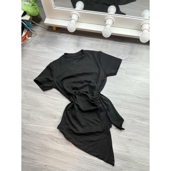 Áo thun Nhún eo tà xéo vạt nhọn xẻ 1 bên Cao cấp