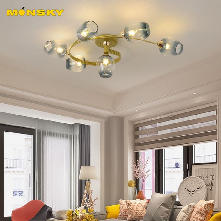 Đèn trần MONSKY UVITO 6 bóng kiểu dáng sang trọng hiện đại - kèm bóng LED chuyên dụng