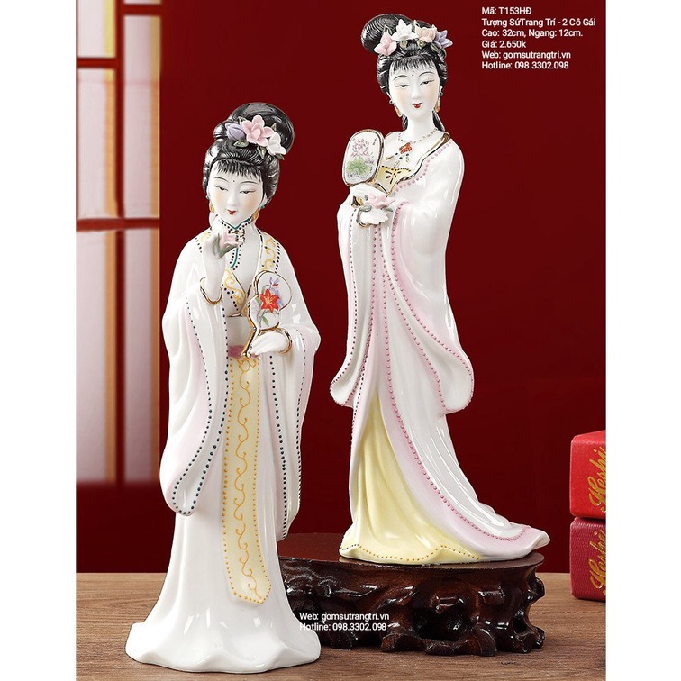 TƯỢNG SỨ TRANG TRÍ – 2 CÔ GÁI