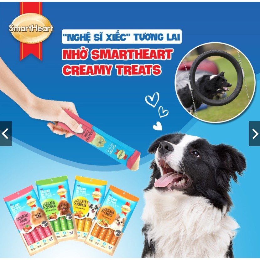 Súp Thưởng Cho Chó SmartHeart Creamy Dạng Kem Hỗ Trợ Tăng Cường Thị Giác Giúp Hệ Tiêu Hóa Cung Cấp Canxi Xương Chắc Khỏe