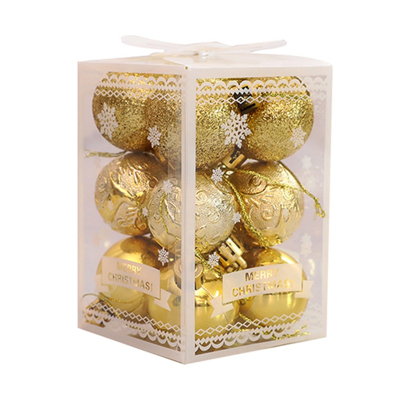 Set 12 quả châu 4cm nhiều màu sắc dùng để trang trí cây thông giáng sinh