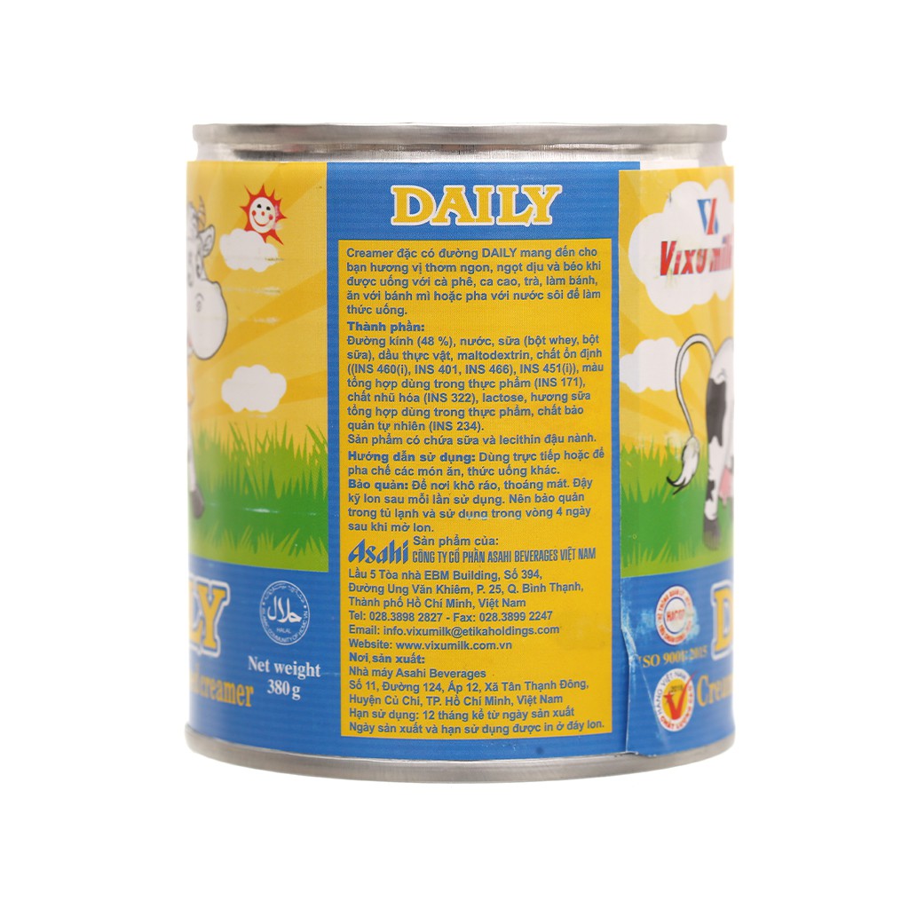 Kem đặc có đường Daily lon 380g