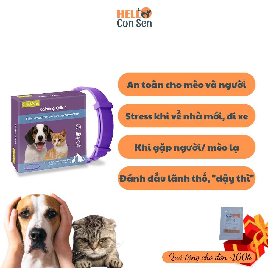 Vòng cổ Giảm Stress cho chó mèo Feliway giảm căng thẳng cho chó mèo hiệu quả an toàn không tác dụng phụ