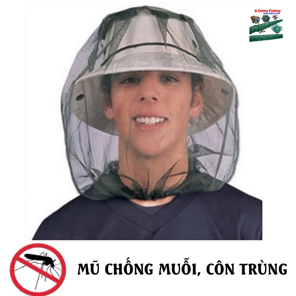 Mũ Câu Cá Ngoài Trời, Mũ Lưới Chống Muỗi Chống Côn Trùng Mũ Chống Côn Trùng Ong Cắm Trại Mạng Che Nắng Mũ Chống Ong