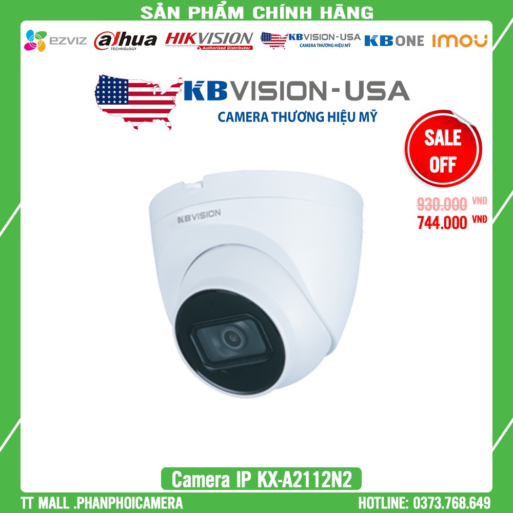 [Giá Siêu Rẻ] Camera IP KBVISION KX-A2112N2 2M FULL HD Siêu Nét Chính Hãng - Bảo Hành 2 Năm