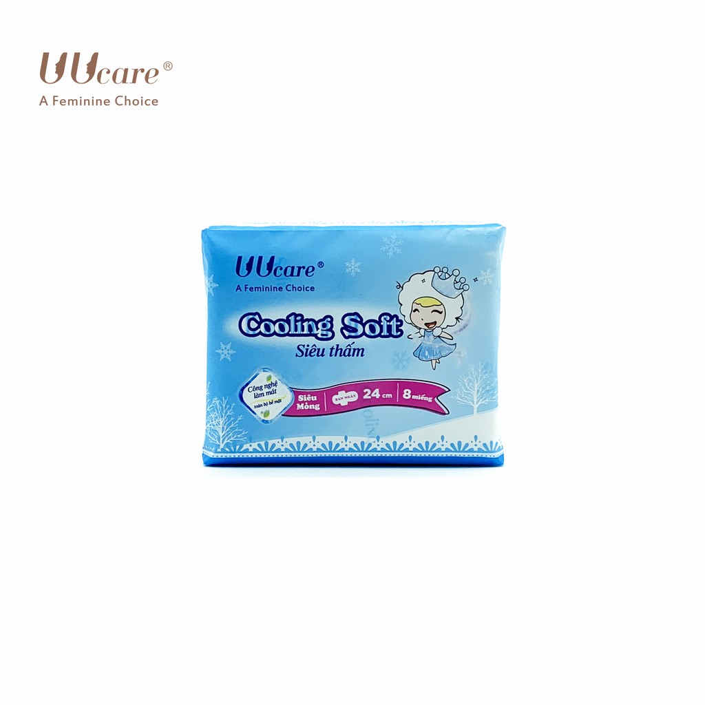 Băng vệ sinh UUcare Young Girl Cooling Soft ban ngày 24cm 8 Miếng/Gói