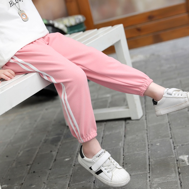 Quần thể thao YAOEENH dài ống rộng màu sắc đơn giản thời trang dành cho bé trai và bé gái
