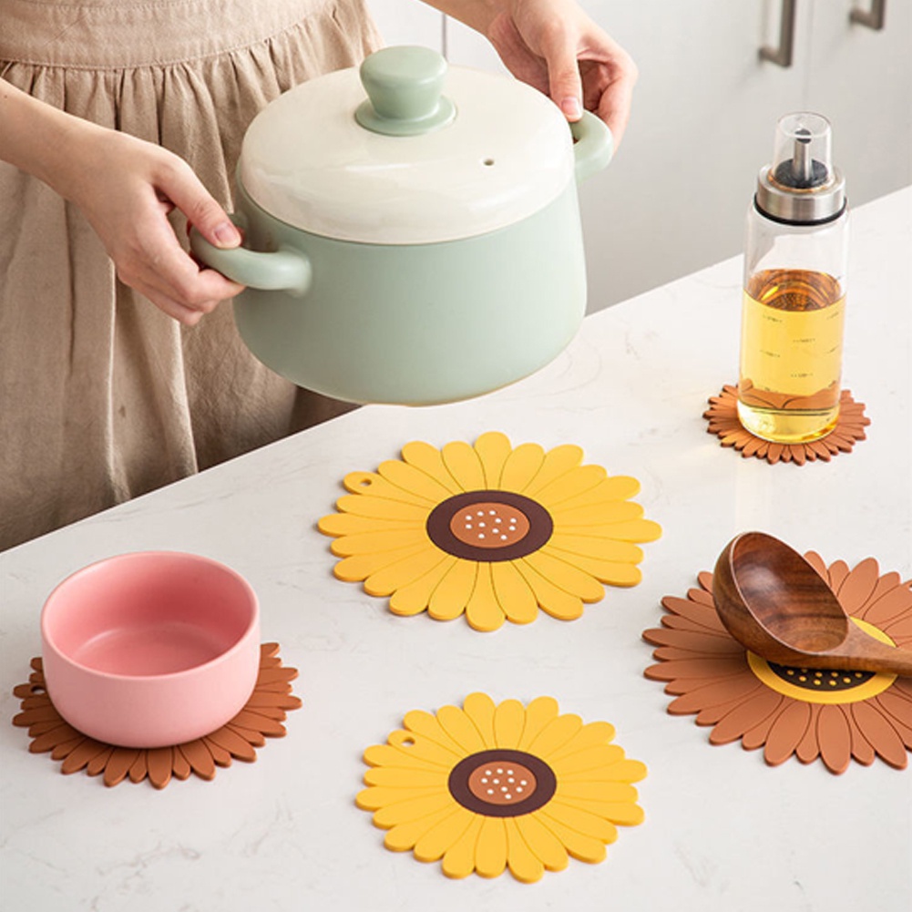 Đế lót nồi hình hoa hướng dương đơn giản cho nhà ở