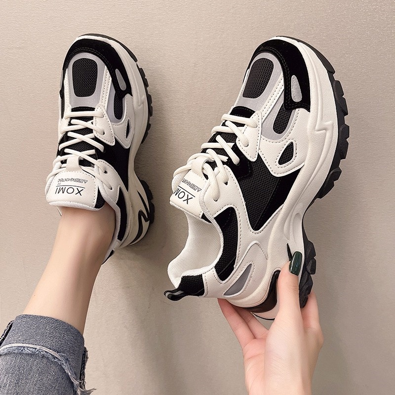 Giày MWC 0565 - Giày Thể Thao Nữ, Sneaker Đế Cao Phối Màu Thời Trang Cá Tính