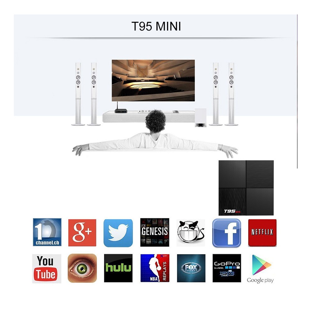 Đầu thu TV thông minh Pulierde cho Android 9.0 T95mini CPU Allwiner H6 RAM 2G Room 16G Ultra HD 6K