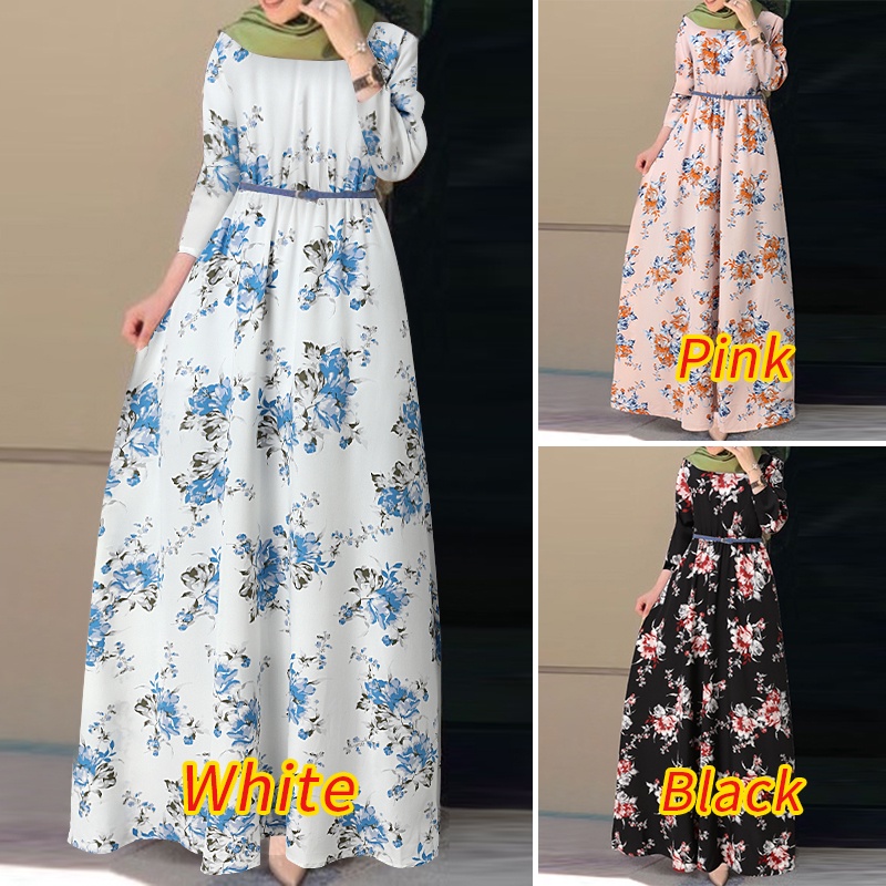 Zanzea Đầm Maxi Tay Dài In Họa Tiết Phong Cách Bohemian Thời Trang Cho Nữ