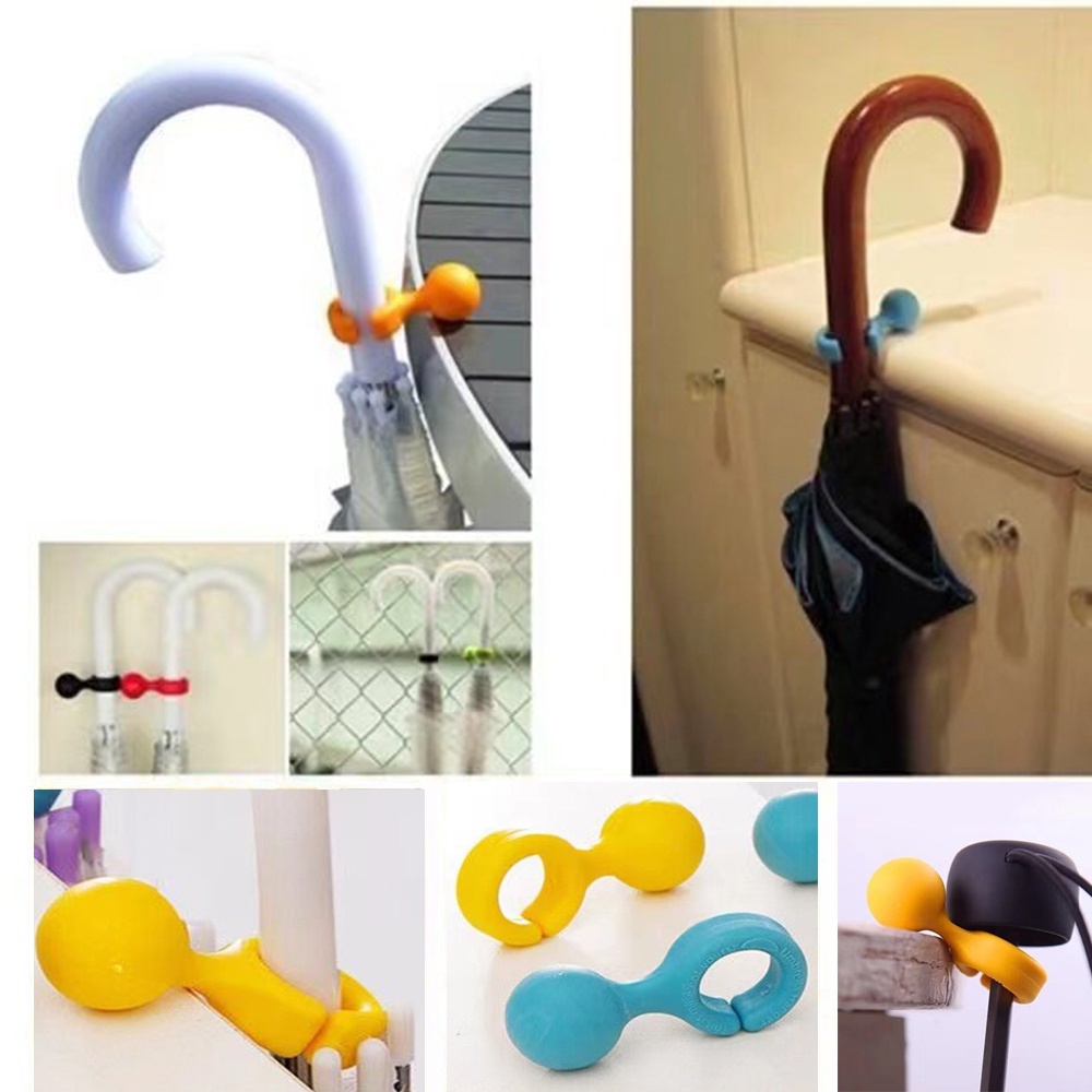 Cod Qipin Set 5 Móc Kẹp Gắn Giá Đỡ Dù Đi Bộ/Bàn Làm Việc Màu Kẹo Nhỏ Gọn Dễ Sử Dụng