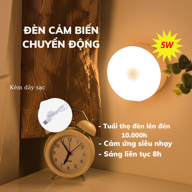 Đèn LED Dán Tường Đa Năng Cảm Biến, Đèn Tròn Cảm Biến Chuyển Động Sạc Tích Điện ĐÈN TRẦN PHÚ