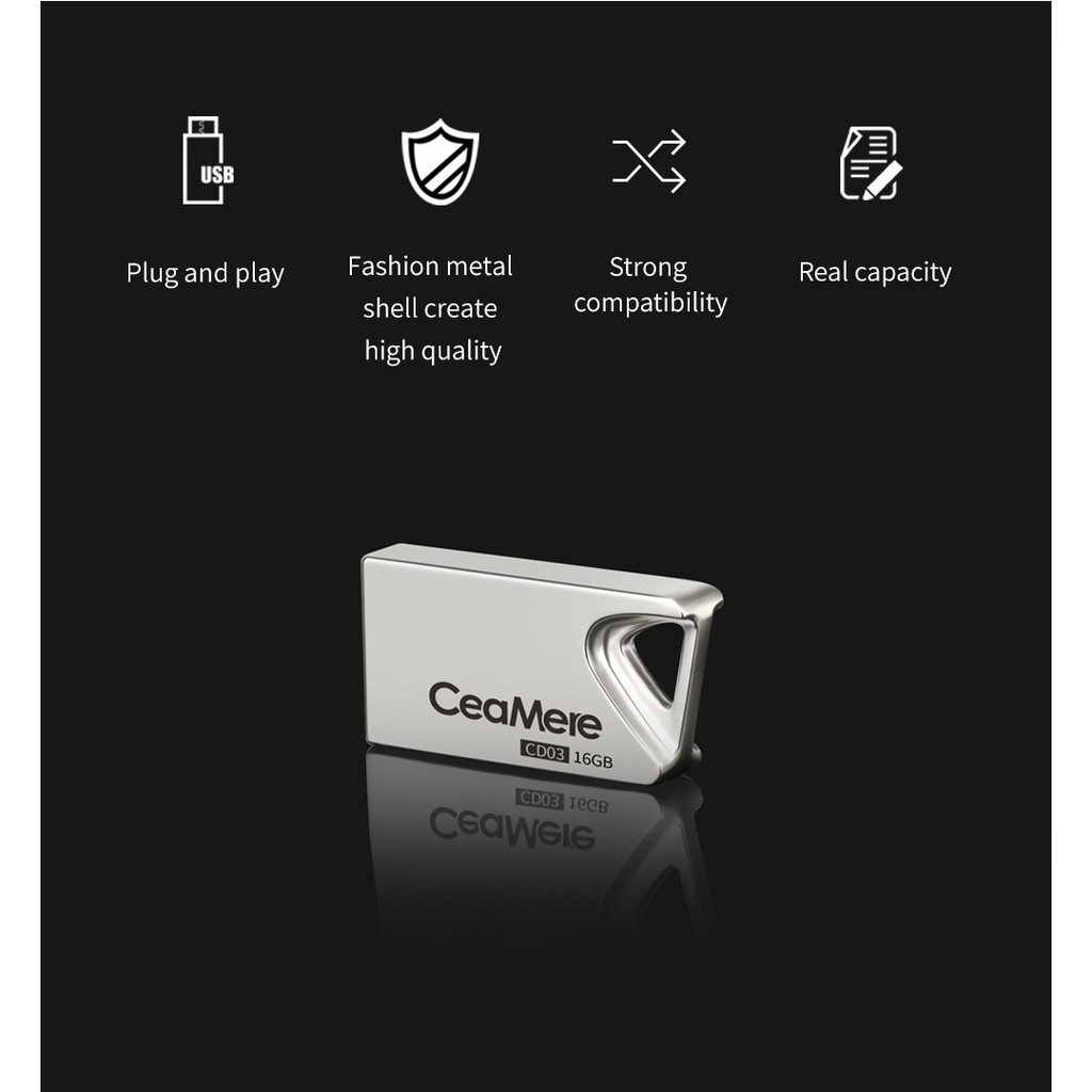 USB 2.0 Ceamere 16GB kim loại nhỏ gọn siêu bền | BigBuy360 - bigbuy360.vn