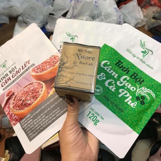 Combo cám gạo lứt, mỡ trăn, cám gạo cafe