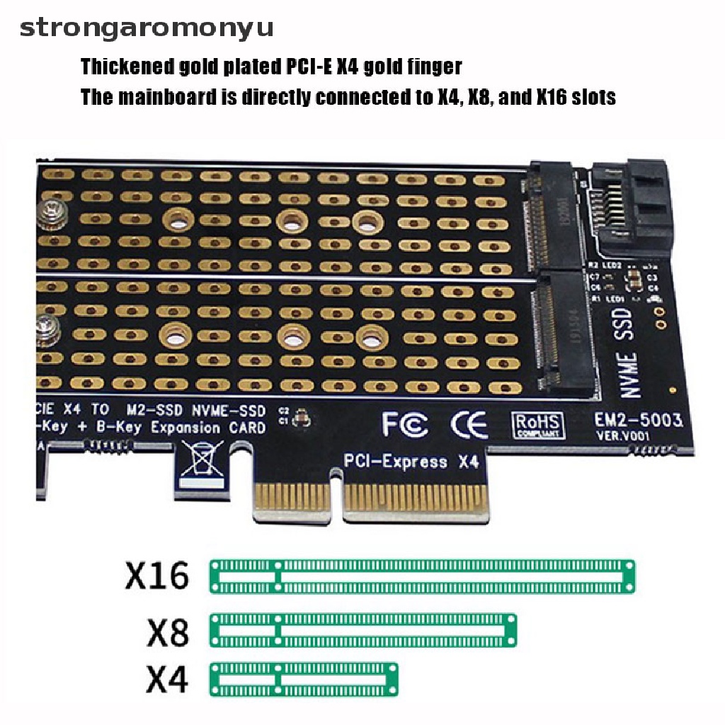 Bộ Chuyển Đổi Pcie Sang M2 / M.2 M.2 Ngff Sang Desktop Pcie X4 X8 X16 Nvme Sata Dual Ssd Pci