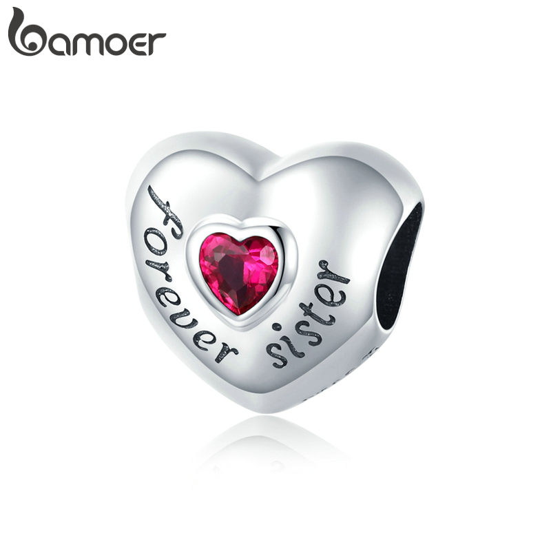Hạt Trang Sức Bamoer SCC1835 Bạc Sterling 925 In Chữ Forever Love Sáng Tạo Bắt Mắt Cho Nữ