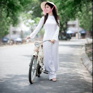 (HÀNG CÓ SẴN) 🍅SALE ÁO DÀI LỤA NHẬT CHỈ TRẮNG CHỈ 160K 1 ÁO MAY SẴN