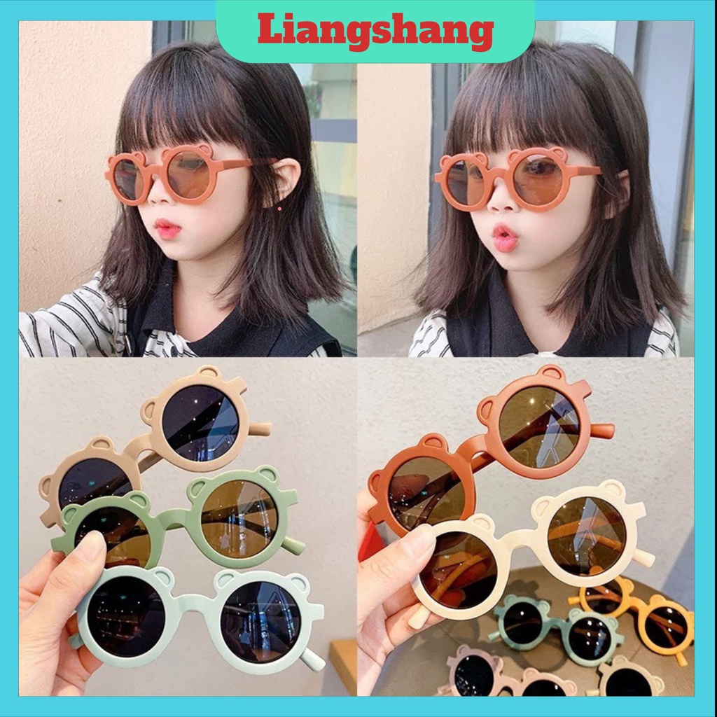 Kính gọng gấu trẻ em, mắt kính cho bé nhiều màu thời trang từ 1 đến 6 tuổi