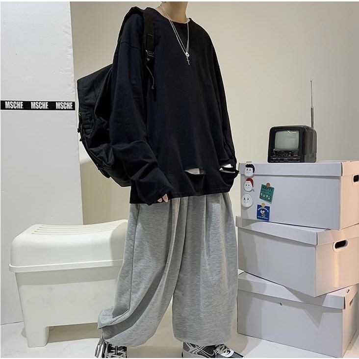 Áo Thun Nam Dài Tay Cổ Tròn Thời Trang Hàn (M-5Xl) | BigBuy360 - bigbuy360.vn