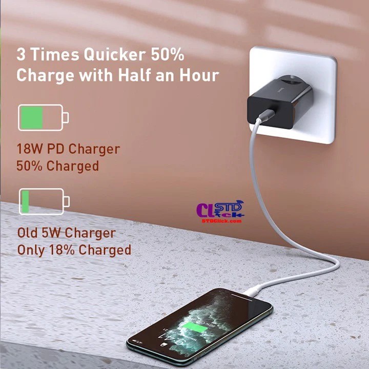 Củ Sạc Nhanh Baseus Speed Mini Type-C Quick Charger💎CAO CẤP💎Cốc Sạc Nhanh PD 20W USB Type-C Cục Sạc Baseus Chính Hãng