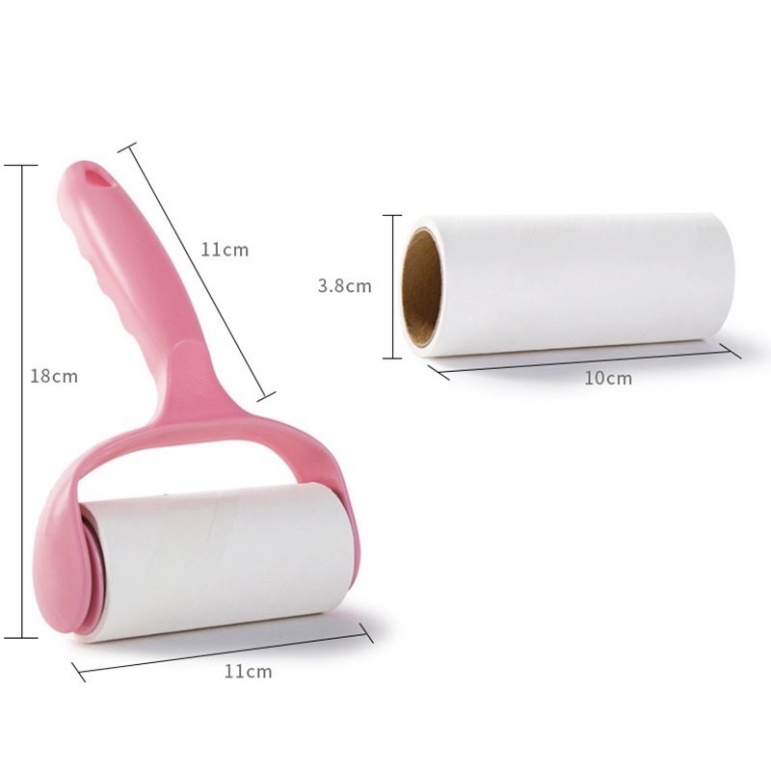 Cây Lăn Bụi Làm Sạch Quần Áo, Ga Giường, Sofa, Lông Chó Mèo tặng kèm 2 con lăn]