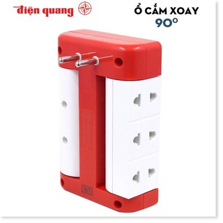 Ổ Cắm Xoay 90° Điện Quang ĐQ ESK RT 6WR 6 Lỗ, Màu Đỏ Trắng Điện Gia Dụng Bảo Minh - Điện Gia Dụng Bảo Minh