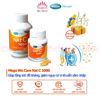 Mega We Care Nat C 1000 tăng đề kháng - Giảm nguy cơ cảm lạnh, cảm cúm, ốm vặt - NatC
