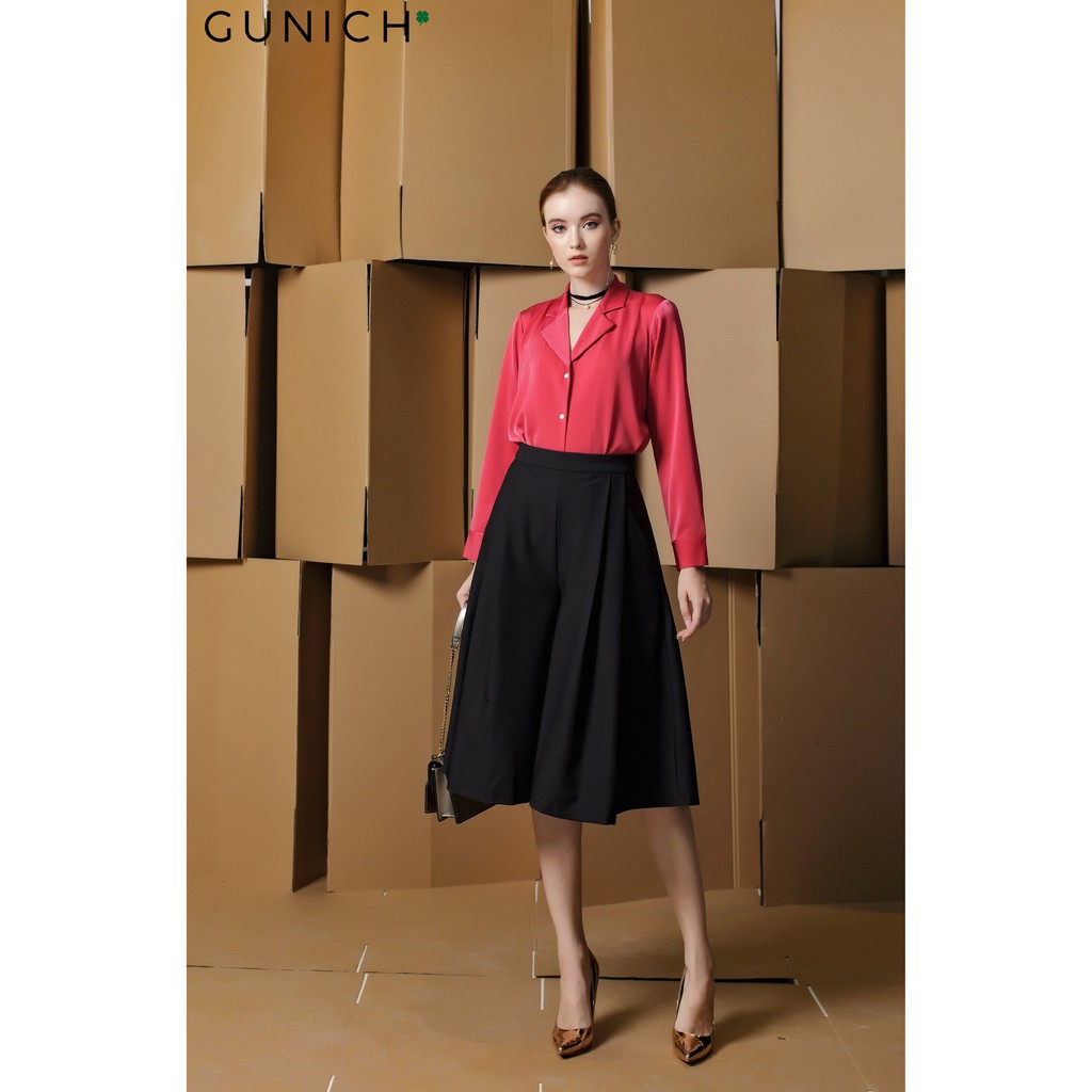 Áo sơ mi cổ danton hồng Gunich