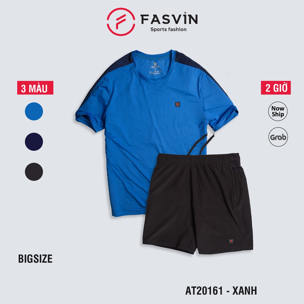 Bộ thể thao Big Size cộc tay nam Fasvin AT20161.HN chất thun cao cấp mềm mịn thoáng mát | BigBuy360 - bigbuy360.vn