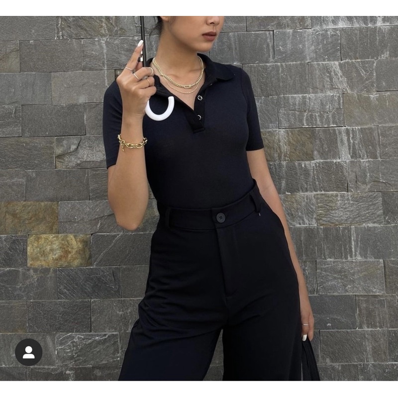 Body suit thun đen Là min
