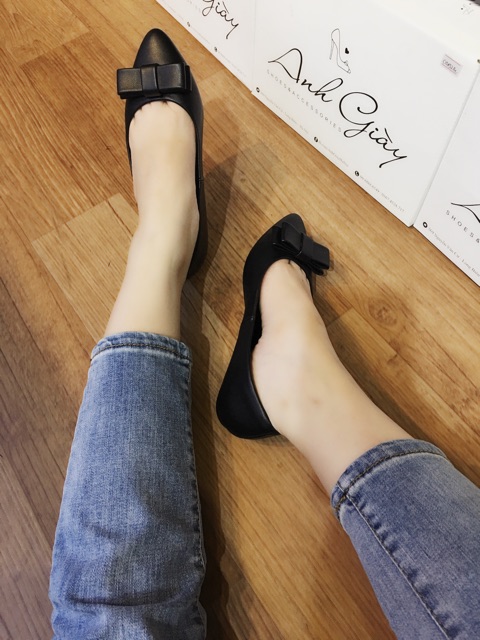 Giày bệt nơ da lì cao cấp VNXK siêu mềm êm( ảnh thật, kèm video) | BigBuy360 - bigbuy360.vn