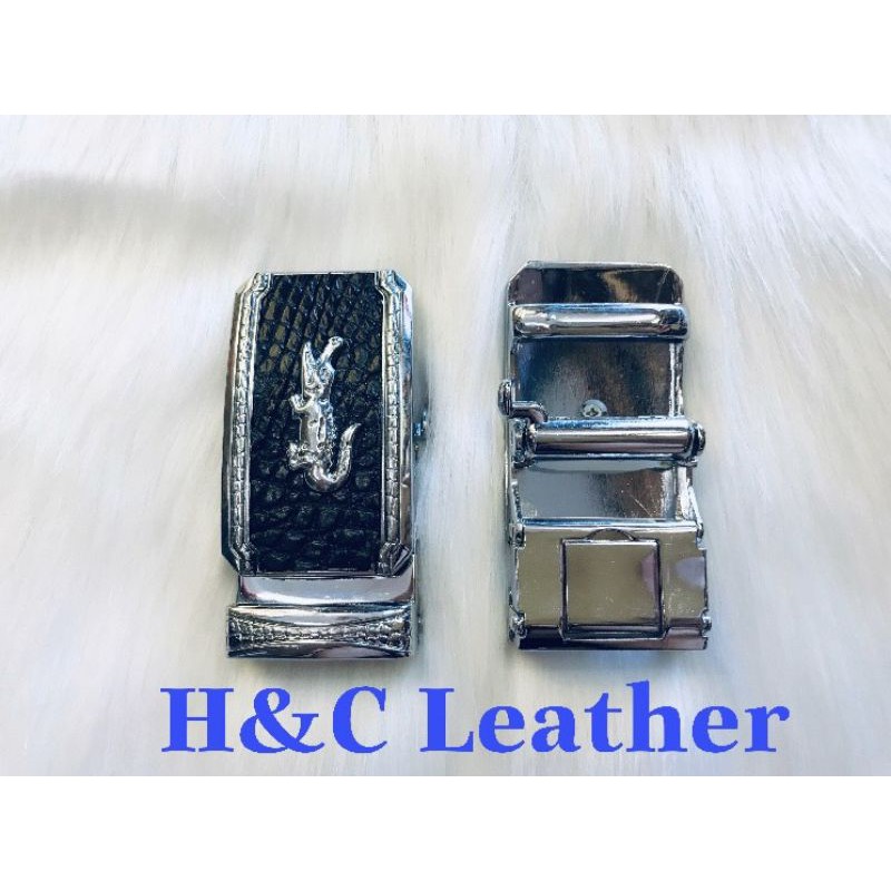 Đầu thắt lưng da cá sấu thật 100% , bản nịt rộng 3.5cm 004