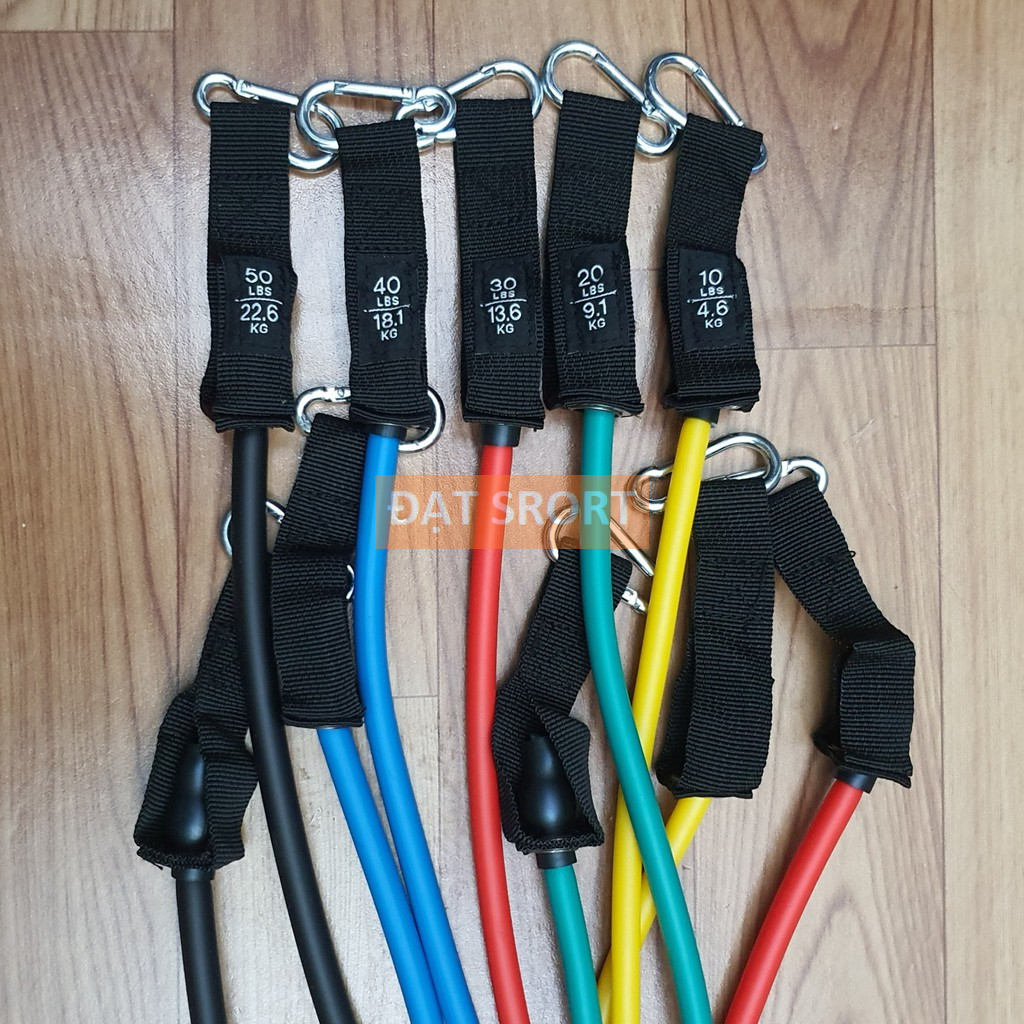 [Hàng Cao Cấp] Bộ 5 Dây Ngũ Sắc 11 Món , Cao Cấp Đàn Hồi Kháng Lực Tập Gym , Fitness , Yoga, Tại Nhà