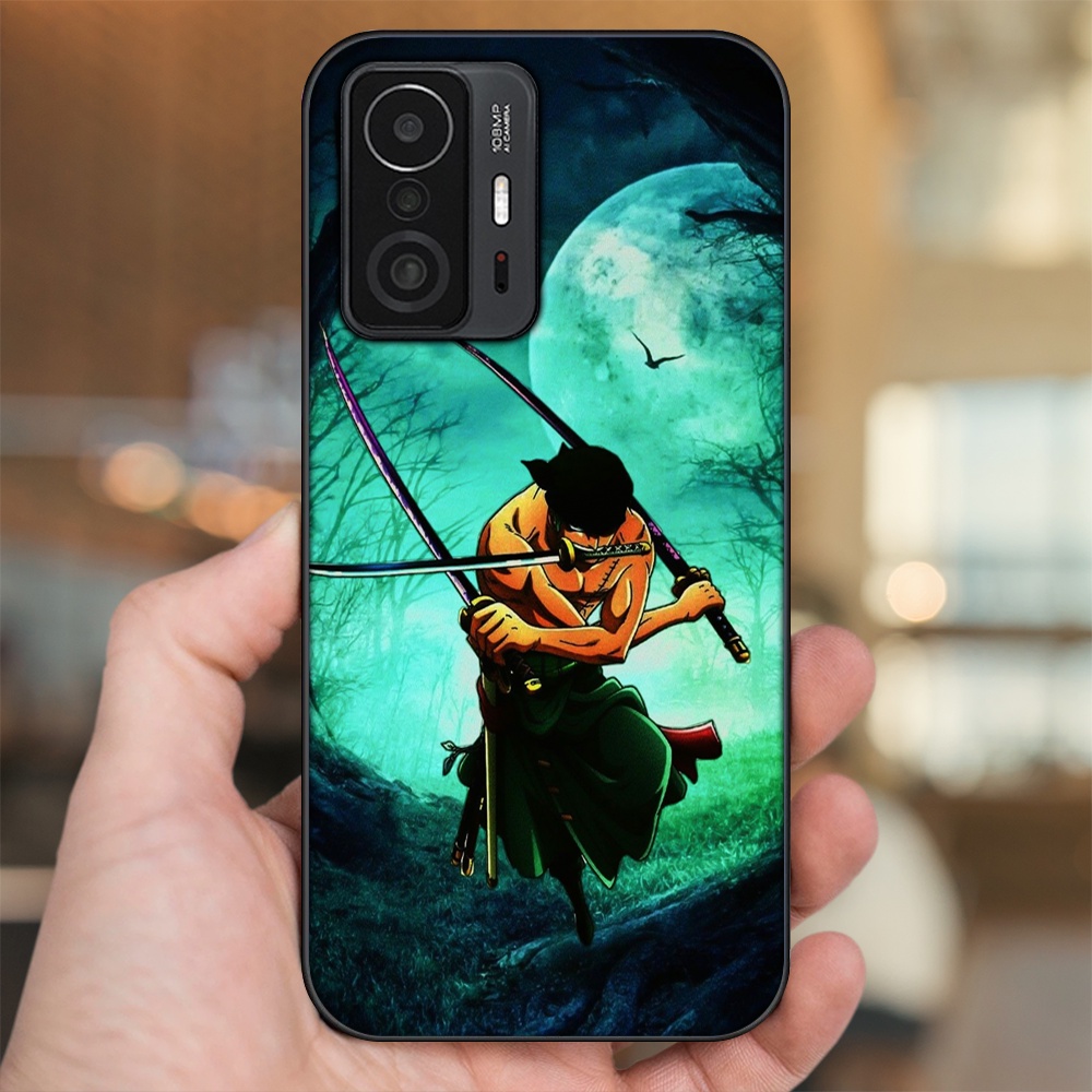 Ốp lưng Xiaomi 11T viền đen in hình Zoro One Piece