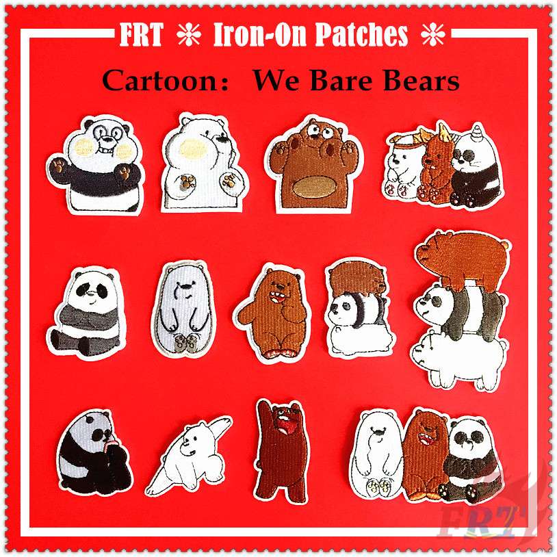 ✿ Sticker Ủi Thêu Hoạt Hình We Bare Bears ✿ 1 Sticker Ủi Thêu Hình Huy Hiệu