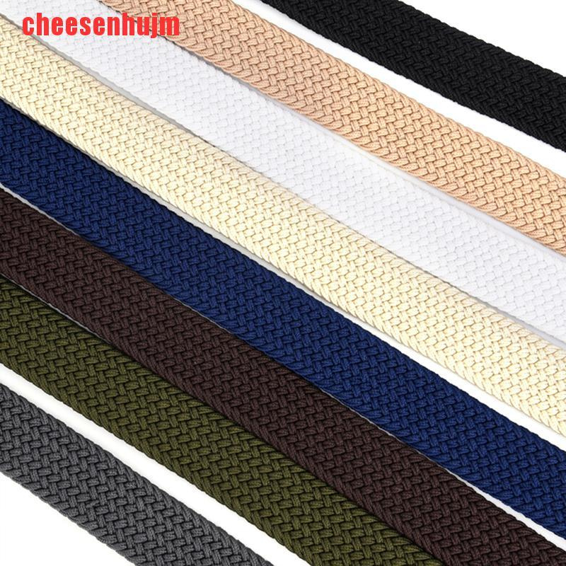 Thắt Lưng Vải Canvas Bện Co Giãn Có Khóa Thời Trang Cho Nam