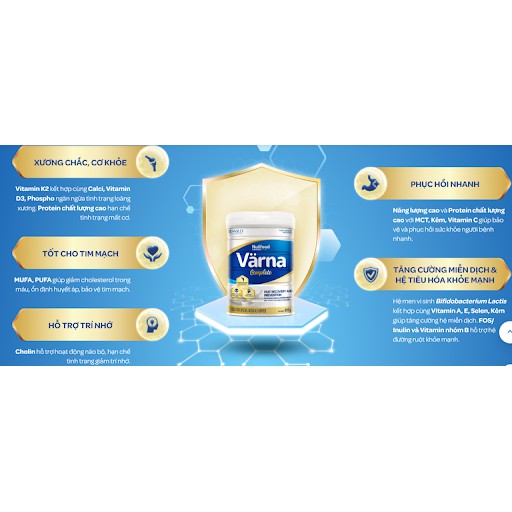 Sữa Bột  Nutifood Varna Complete  dinh dưỡng đến từ Thụy Điển, Phòng Ngừa và Phục Hồi Sức Khỏe Nhanh Dành Cho Người Lớn