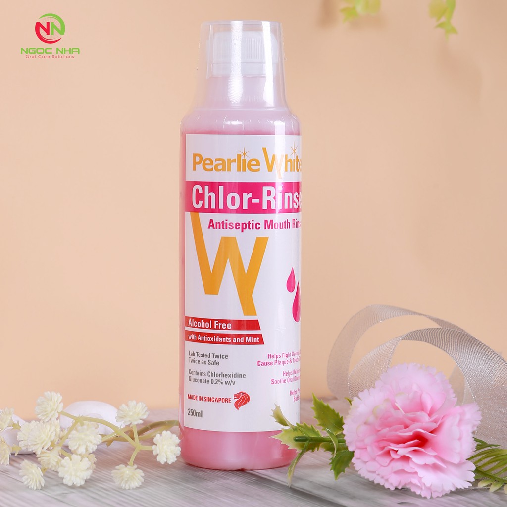 Nước súc miệng ngăn ngừa viêm nha chu nhiệt miệng và chảy máu chân răng Pearlie White 250ml/ Singapore