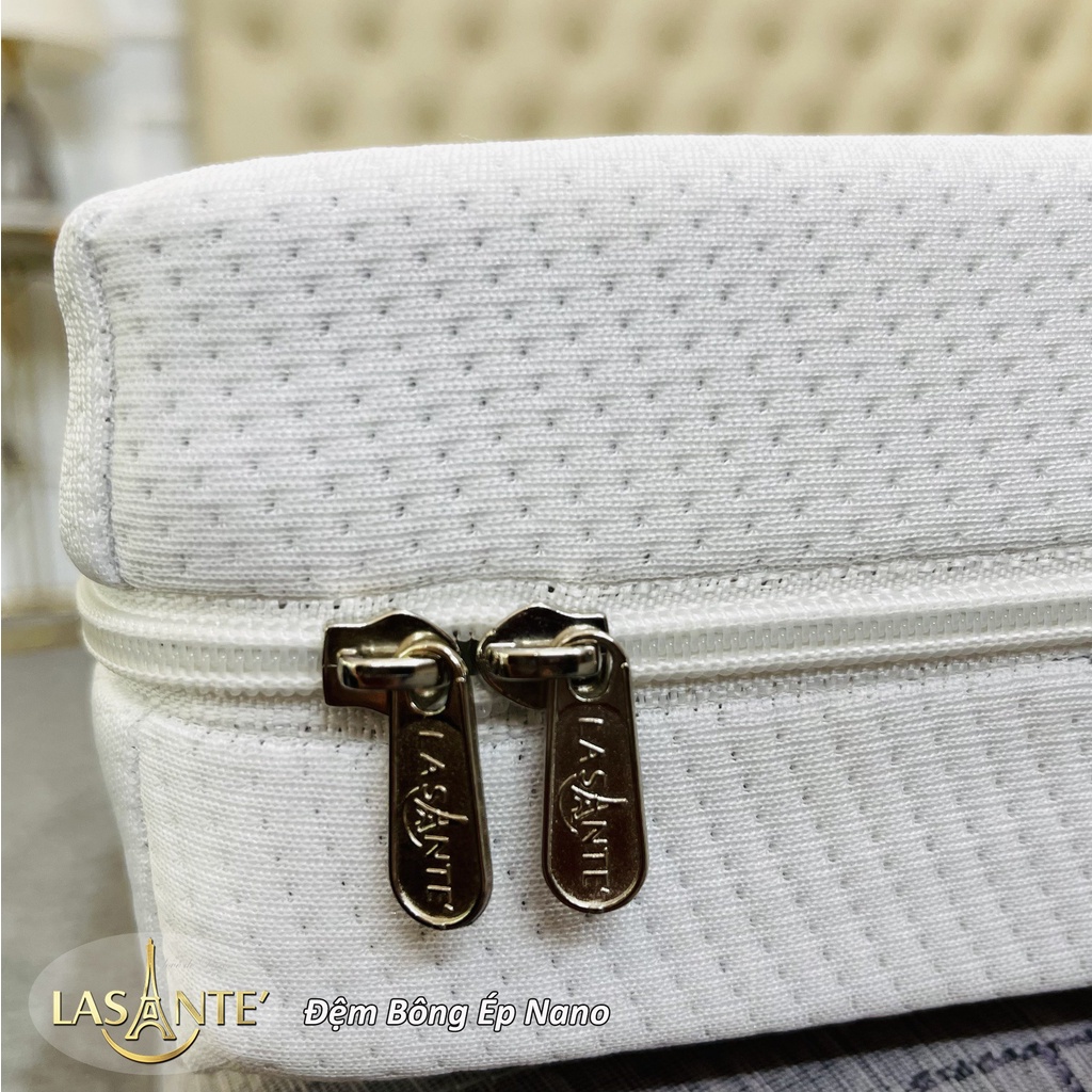 Đệm bông ép Nano kháng khuẩn chính hãng Lasante BH 5 năm