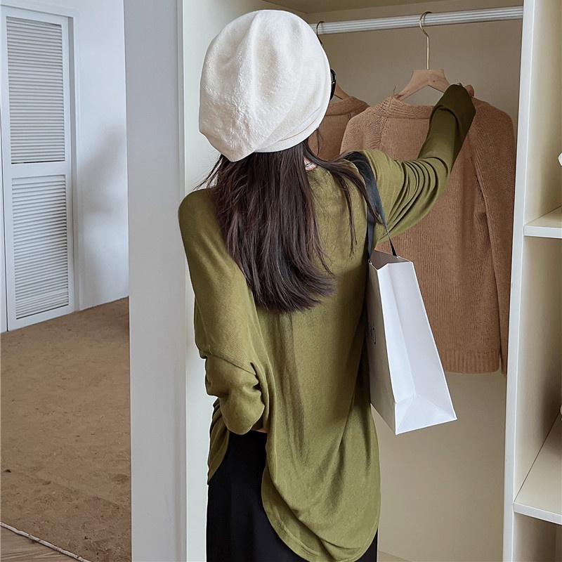 Áo Thun Dài Tay Dáng Rộng Vải Mỏng In Họa Tiết Thời Trang Dành Cho Nữ