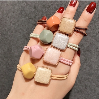 Candy-colored hair circle geometry hair rope small fresh hair ring bracelet dual purpose temperament hair accessories