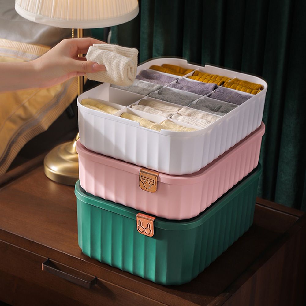 Hộp Đựng Đồ Lót/Vớ Bằng Nhựa Nhiều Màu Sắc Sức Chứa Lớn Tiện Dụng