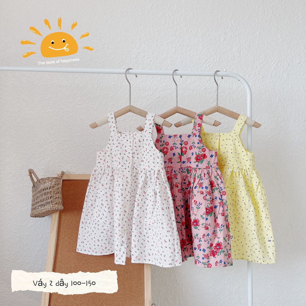 (14-30kg)-Jee kids- Váy đầm thô hoa 2 dây siêu xinh cho bé yêu (ảnh thật)