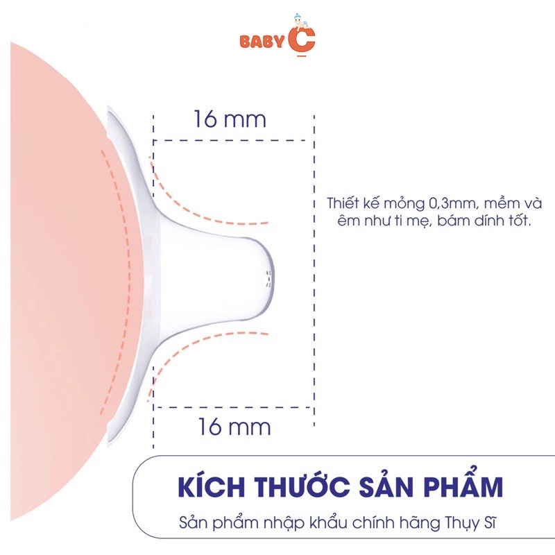 Núm trợ ti Kichilachi CHÍNH HÃNG chất liệu silicon cao cấp, bảo vệ đầu ngực cho mẹ, an toàn và hỗ trợ cho bé bú - BabyC