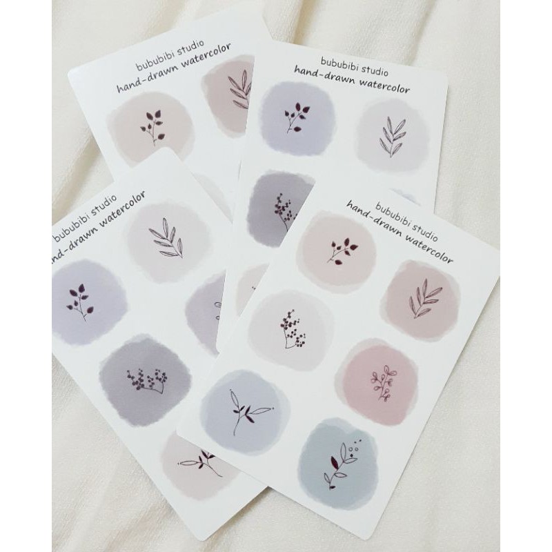 Tờ Bullet Journal/ planner sticker: hand-drawn watercolor