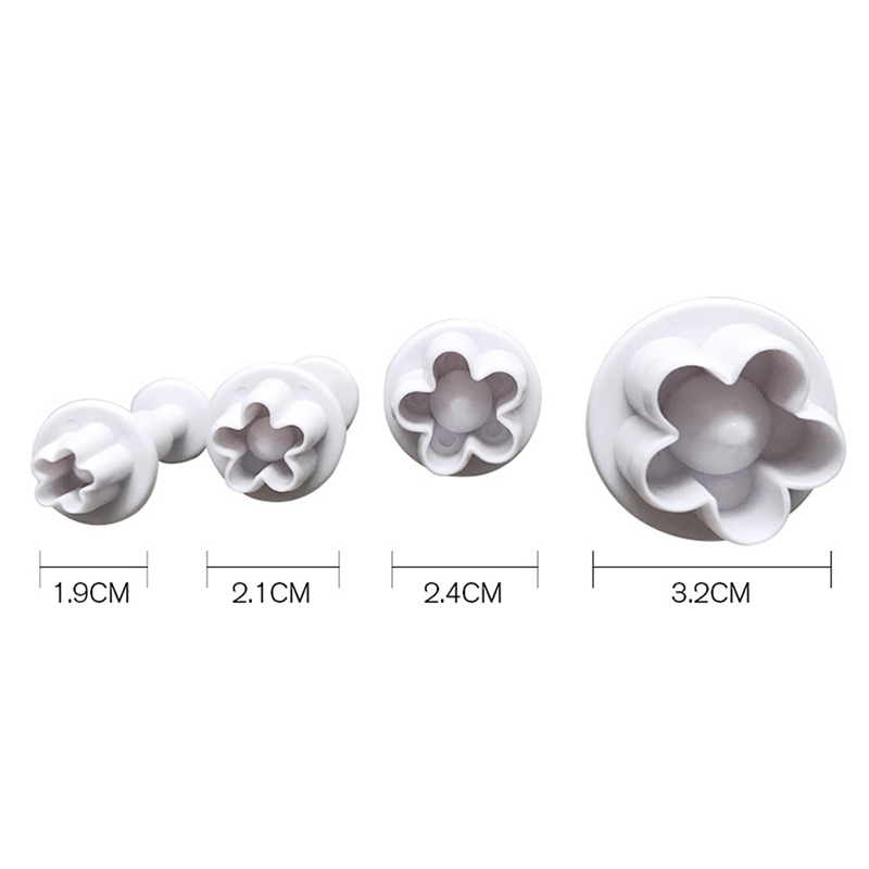Set 4 khuôn cắt kẹo mềm trang trí bánh hình hoa mận sáng tạo độc đáo