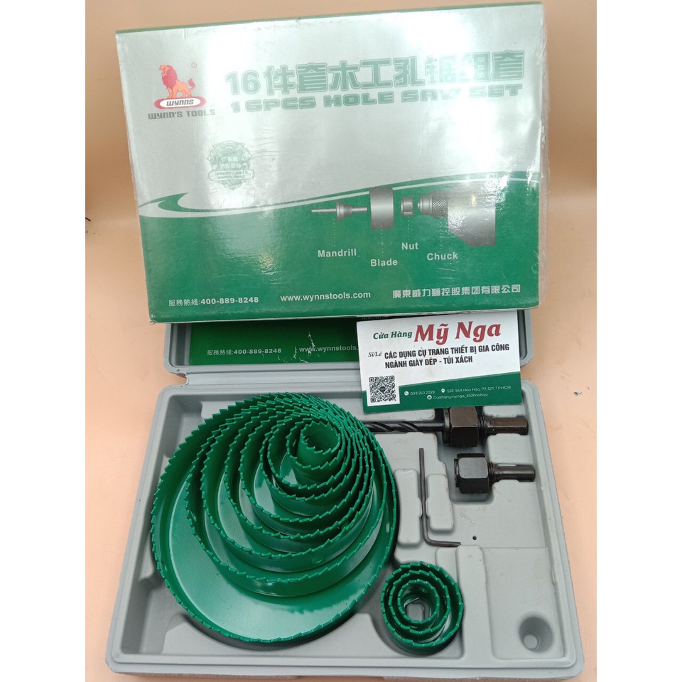 Bộ mũi khoan khoét lỗ 16 chi tiết