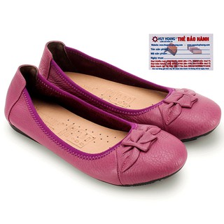 Giày nữ búp bê da bò màu tím PH7911